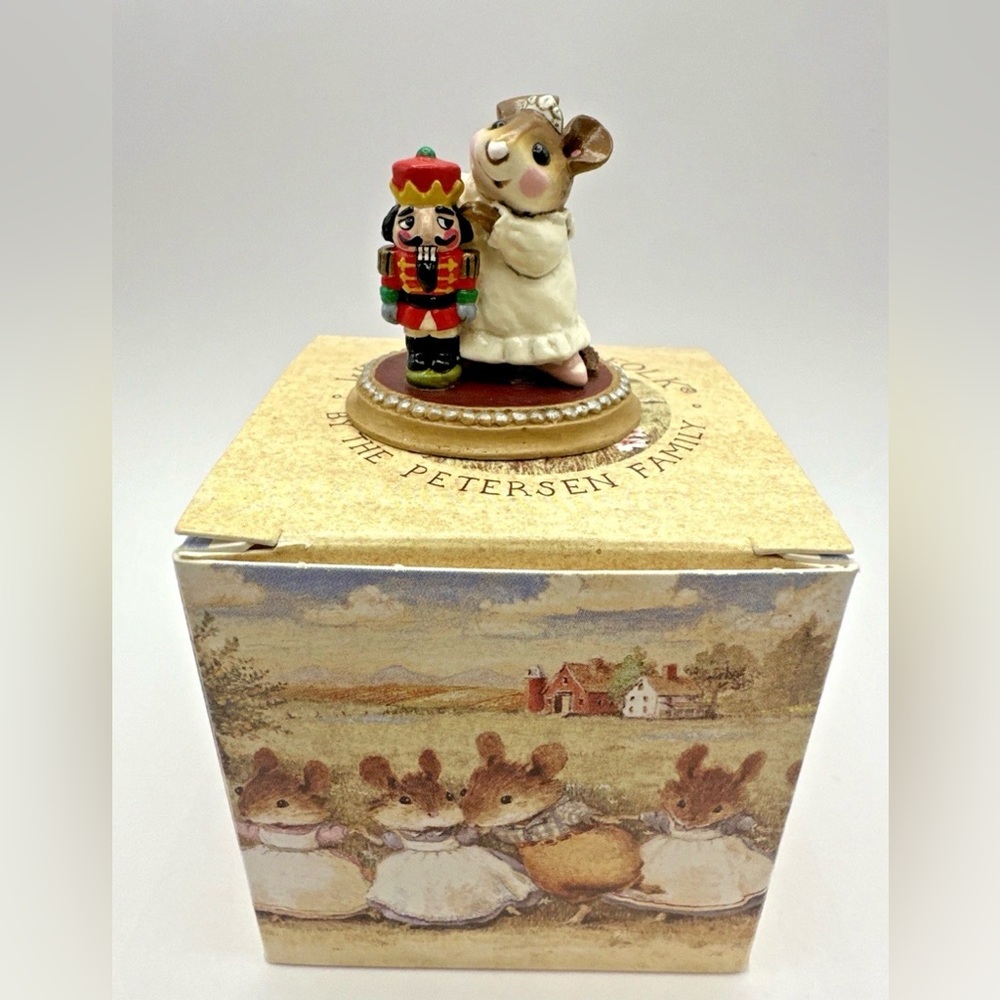 Wee Forest Folk Nutcracker M-174 White Dress Red Uniform 1991 DP Box WFF